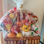 gift basket in shrink wrap